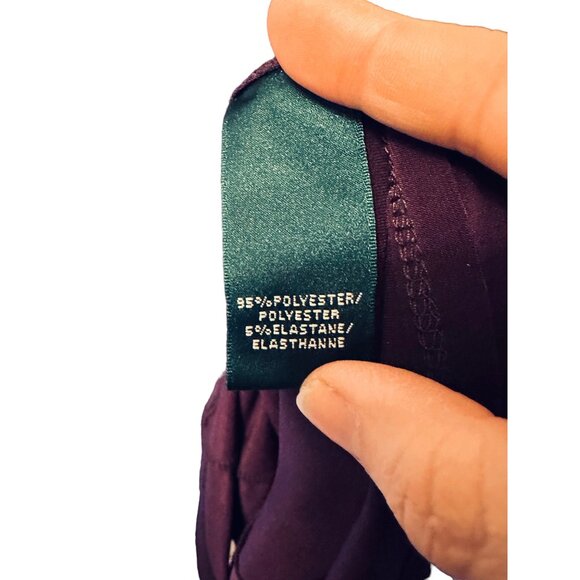 ✌️ 2/$40 ✌️ Cap Sleeve Deep Purple Ralph Lauren Mid Length V-Neck Dress sz 4 - Picture 4 of 6